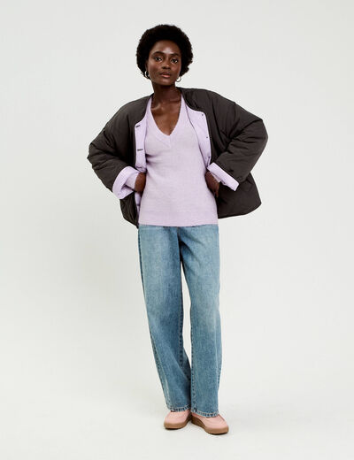 Pull duveteux parme femme