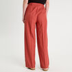 Pantalon droit large pinces vieux rose femme