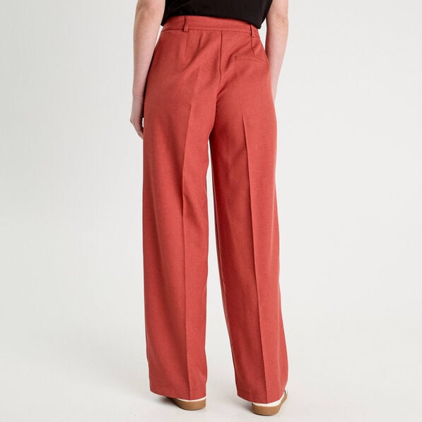 pantalon droit large pinces vieux rose femme Pantalon droit large pinces vieux rose femme