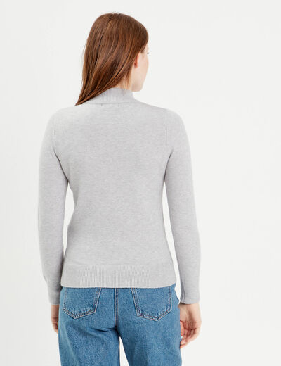 Pull manches longues gris foncé femme