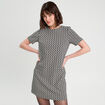 Robe droite manches courtes noir femme