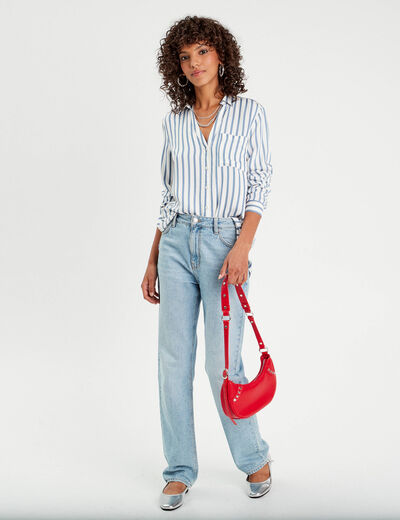 Chemise manches longues bleu marine femme