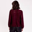 Blouse col lavalli&egrave;re bordeaux femme