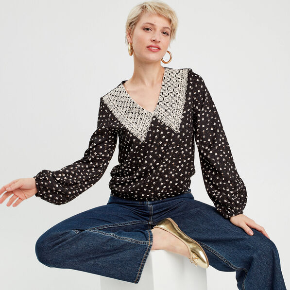blouse manches longues noir femme Blouse manches longues noir femme