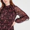 Robe longue évasée noir femme