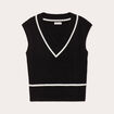 Pull sans manches noir femme