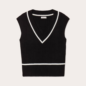 Pull sans manches noir femme