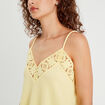 Débardeur col crochet jaune clair femme