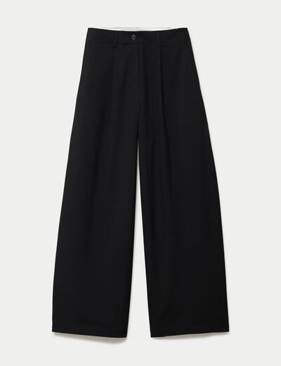 Pantalon barrel taille standard noir femme