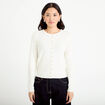 Gilet ajour&eacute; manches longues ecru femme