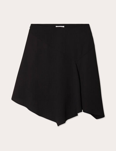Jupe asymétrique droite noir femme
