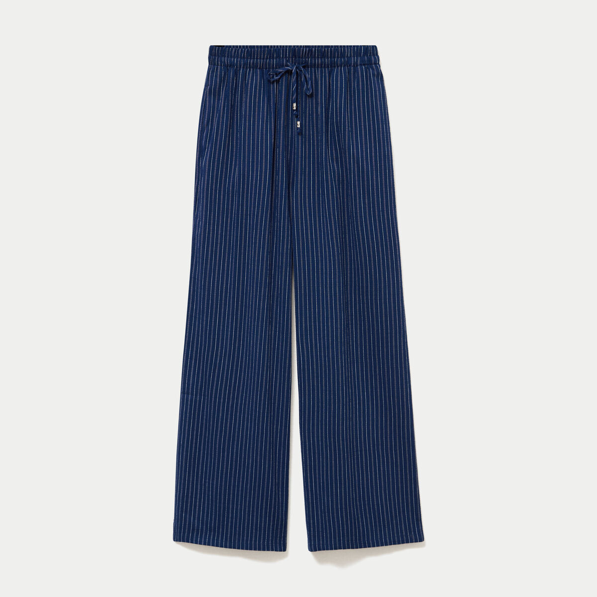 Pantalon large taille standard bleu femme