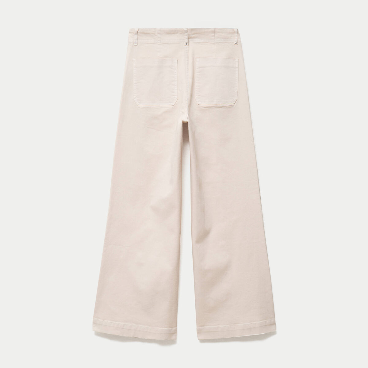 Pantalon bootcut taille basse en jean ecru femme