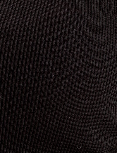 Polo manches courtes côtelé noir femme