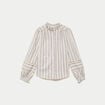 Blouse ajour&eacute;e manches longues blanc femme