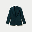 Veste blazer cintr&eacute;e vert fonc&eacute; femme