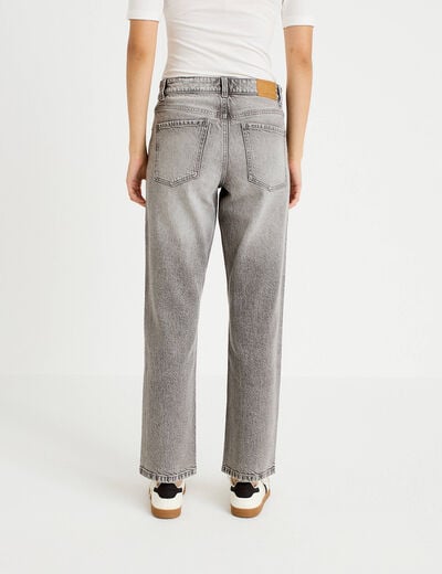 Jean droit taille standard denim gris femme