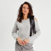 Pull avec noeud gris clair femme