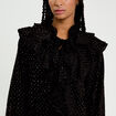 Blouse &agrave; volants noir femme