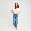 Gilet manches courtes ecru femme