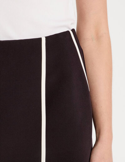 Jupe-short droite stretch noir femme