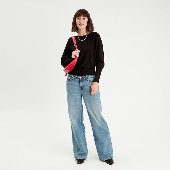pull manches chauves souris noir femme Pull manches chauves-souris noir femme