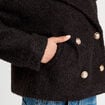 Caban court boutonné noir femme