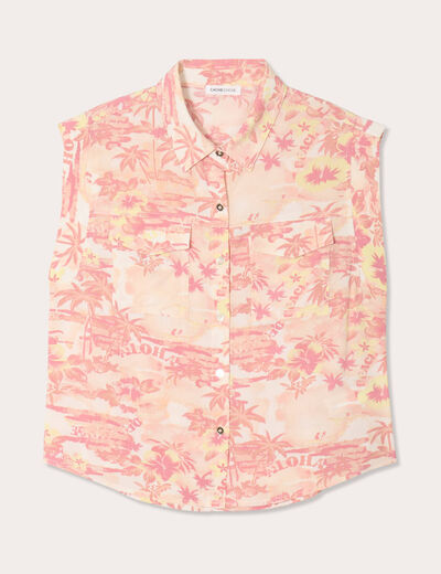 Chemise sans manches beige femme