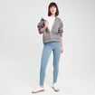 Jeans slim 5 poches bleu femme