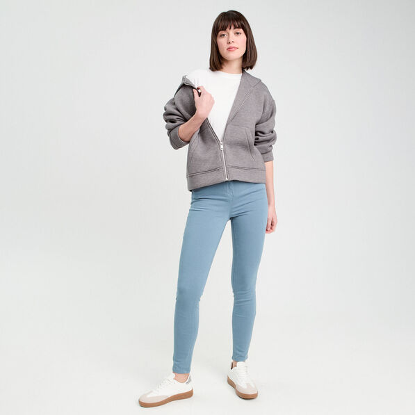Jeans slim 5 poches bleu femme