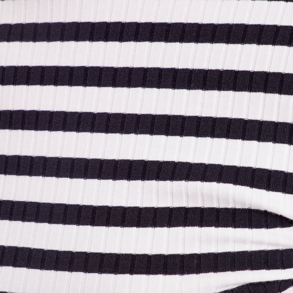 T-shirt cintré col montant noir femme