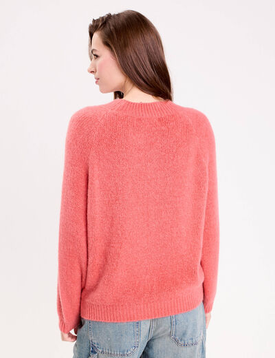 Pull manches longues vieux rose femme
