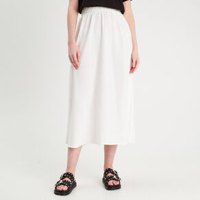 Jupe longue évasée ecru femme