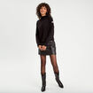 Pull col montant boutons noir femme