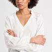 Blouse manches longues ecru femme