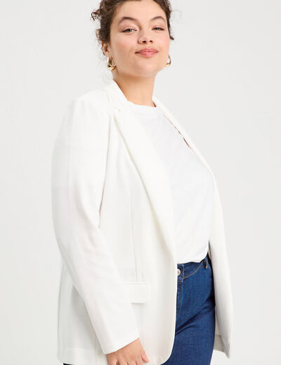 Veste blazer cintrée ecru femme