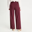 Pantalon jambe large bordeaux femme