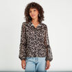 Blouse manches longues beige femme