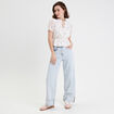 Blouse col V manches courtes blanc femme