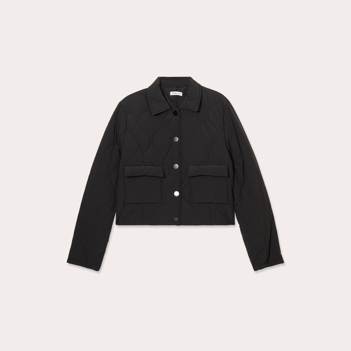 Veste matelassée courte noir femme