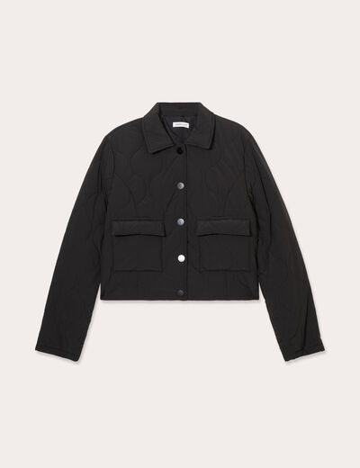 Veste matelassée courte noir femme