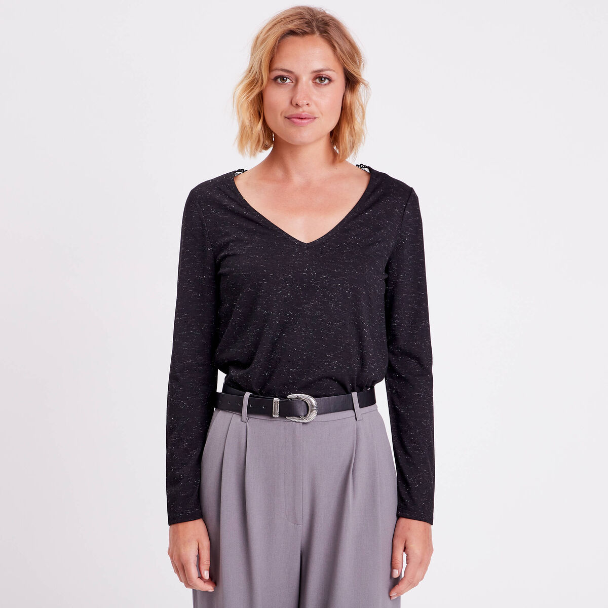 T-shirt manches longues noir femme