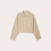 Veste boutonnée contenant du lin beige femme
