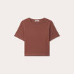 T-shirt cropped marron cognac femme