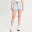 Short mom en jean bleu gris femme