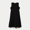 Robe longue droite sans manches col v noir femme