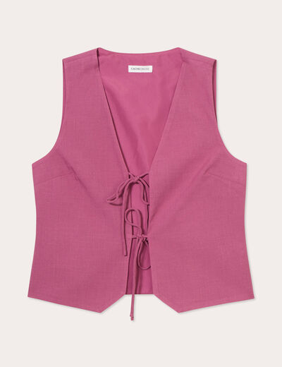 Gilet sans manches prune femme