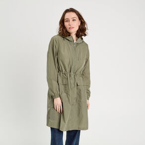 parka deperlante 2 en 1 avec pochette vert kaki femme Parka déperlante 2-en-1 avec pochette vert kaki femme