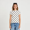 Top ajust&eacute; col rond manches courtes blanc femme
