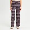 Pantalon large ajour&eacute; violet femme